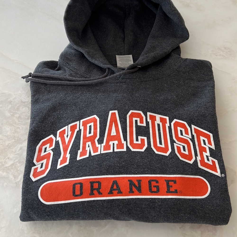 Syracuse University SU Grey Hoodie with Pocket SYRACUSE ORANGE Adult Medium